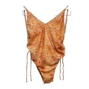 Billabong x Sincerely Jules Over The Sun Brown One Piece Swimsuit Size Small